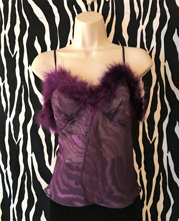 Sexy Purple Lingerie With Feathers