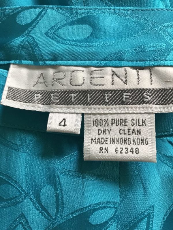 Turquoise A-Line Silk Skirt