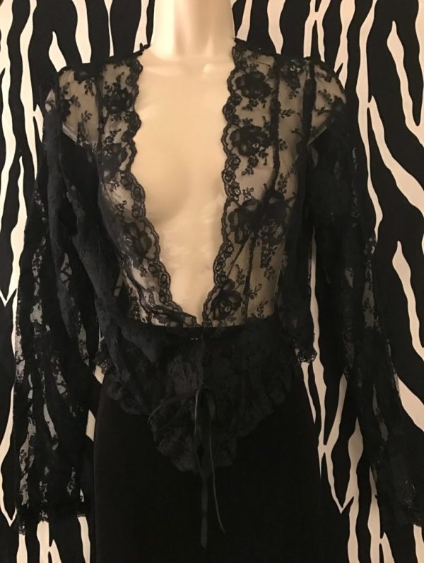 Black Lace Bed Jacket