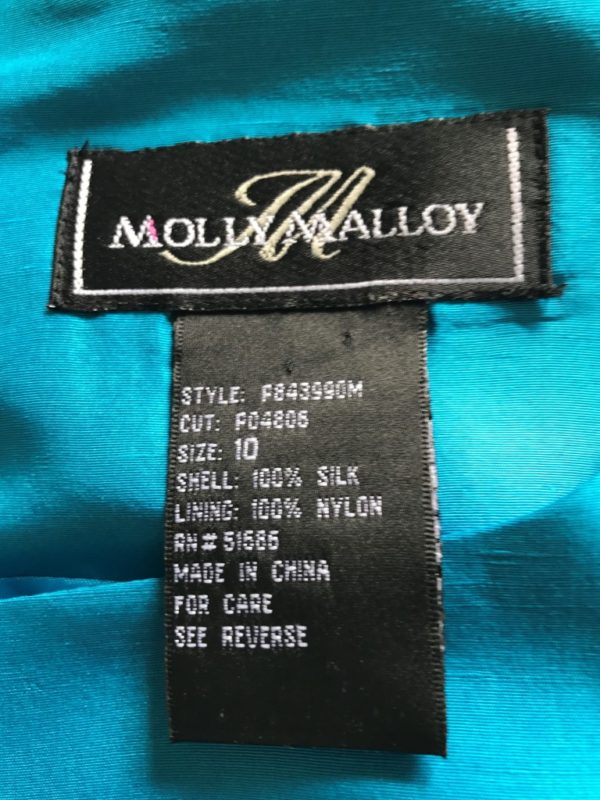 Molly Malloy Turquoise Silk Sheath