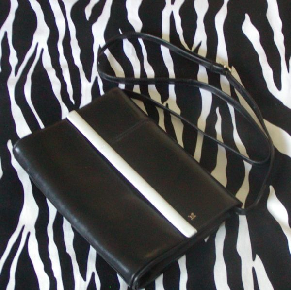 Black Leather Crossbody Clutch