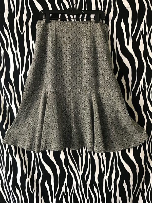 Black And White Silk Skirt