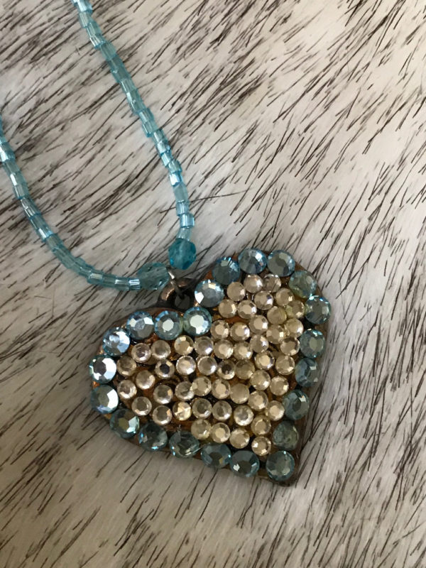 Swarovski Crystals Heart Pendant Turquoise