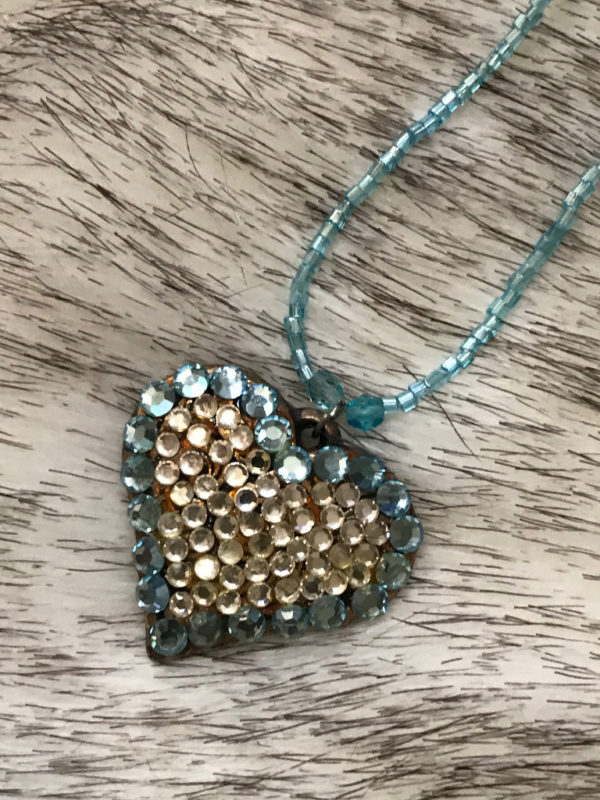 Swarovski Crystals Heart Pendant Turquoise