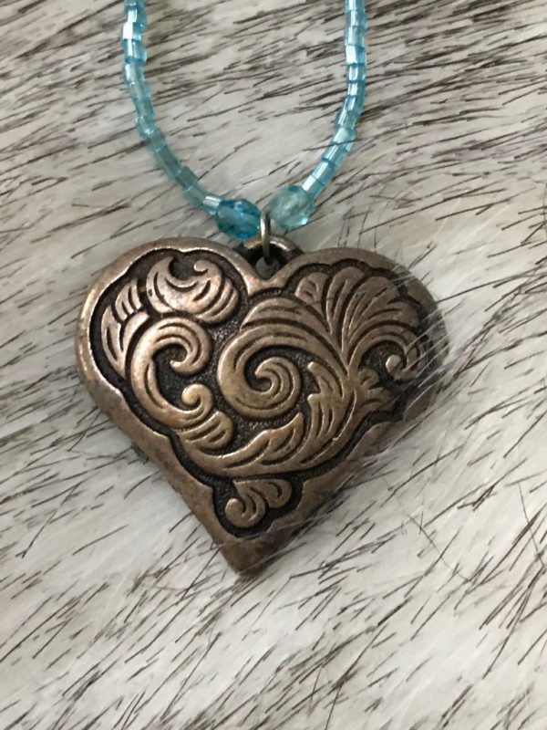 Swarovski Crystals Heart Pendant Turquoise