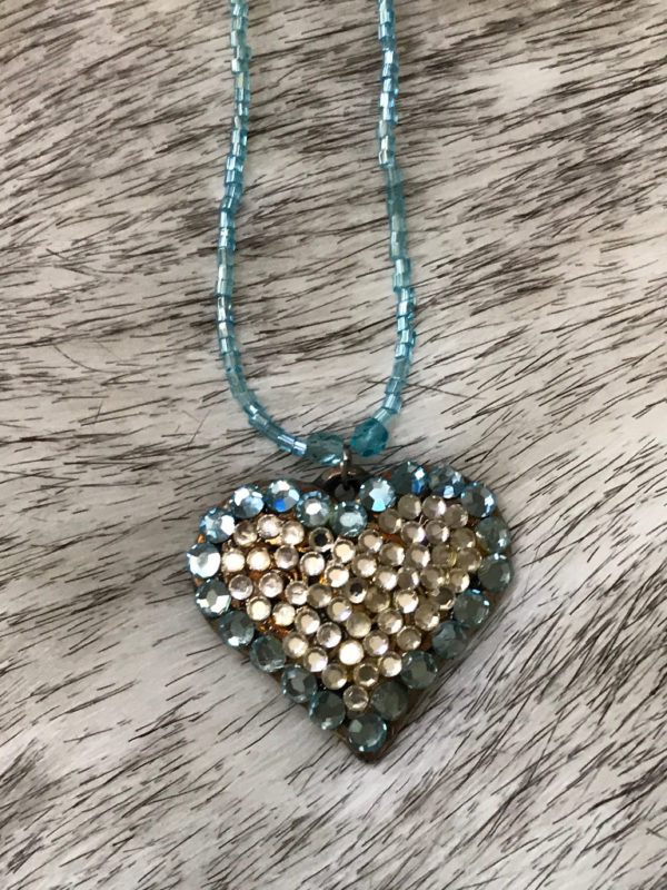 Swarovski Crystals Heart Pendant Turquoise