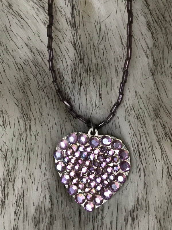 Lavender Swarovski Crystals Heart Pendant