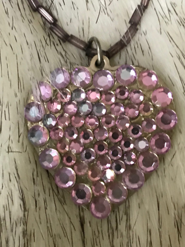 Lavender Swarovski Crystals Heart Pendant