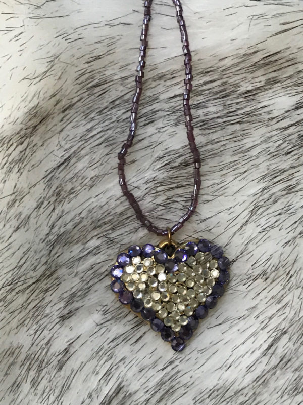 Swarovski Crystals Purple Heart Pendant