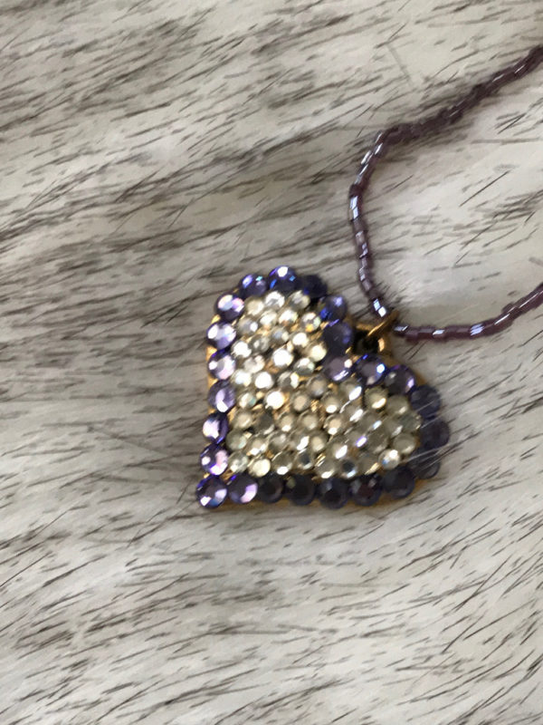 Swarovski Crystals Purple Heart Pendant