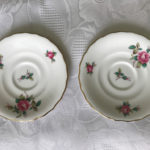 Vintage Spode Billingsley Rose Spray Bone China Saucers