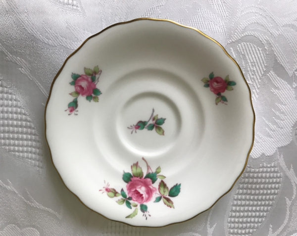 Vintage Spode Billingsley Rose Spray Bone China Saucers