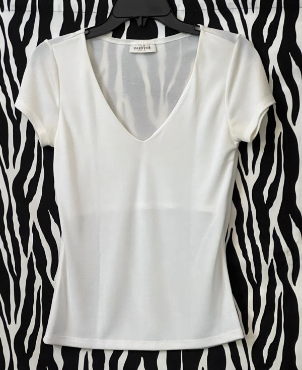 Forever 21 White V-Neck